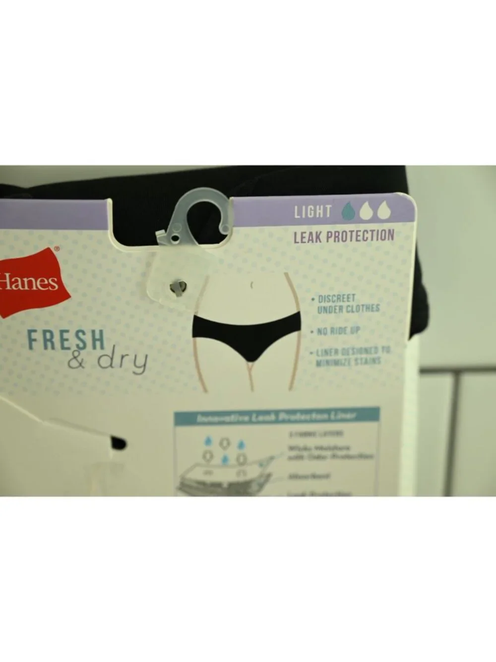 NWT Hanes 3 Pack Fresh and Dry Light Leak Protection Underwear Sz 5 Small Black